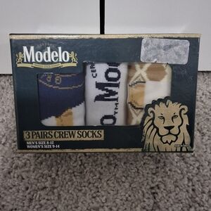 Modelo 3 Pair Pack Crew Socks, Men Size 8-12, Women Size 9-14, New w/o Tag